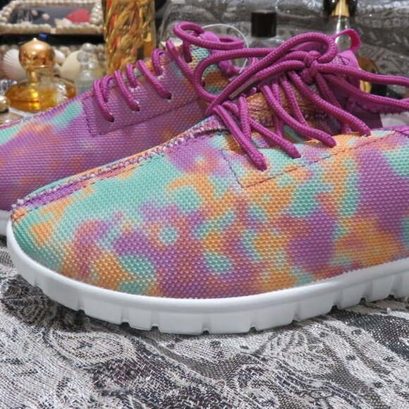 BOGO Air Underground Purple Pink Tie Dye Lace up sneakers tennis shoes non mark - Picture 2 of 10